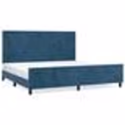 vidaXL Cadre de lit avec tête de lit Bleu foncé 200x200 cm Velours3125657
