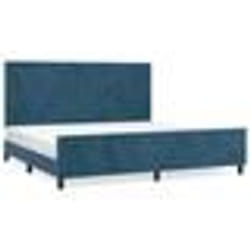 vidaXL Cadre de lit avec tête de lit Bleu foncé 200x200 cm Velours3125657
