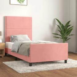 vidaXL Cadre de lit velours - Rose