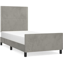 Vidaxl - Cadre de lit sans matelas gris clair 90x190 cm velours