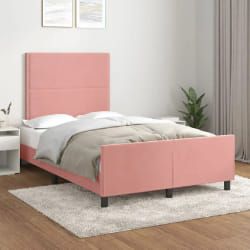 VIDAXL Cadre de lit sans matelas - Rose 120x200 cm velours