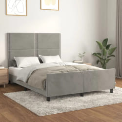 vidaXL Cadre de lit gris clair 140x190 cm