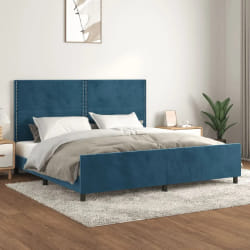 vidaXL Cadre de Lit Velours Bleu