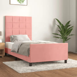vidaXL cadre de lit 90x190 cm - Rose velours