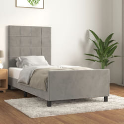 Vidaxl - Cadre de lit avec tête de lit Gris clair 90x200 cm Velours