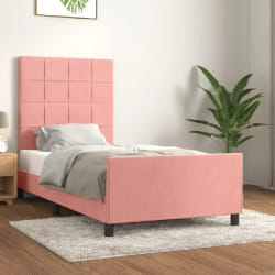 VIDAXL Cadre de lit avec tête de lit - Rose 90x200 cm