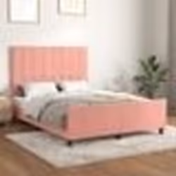 vidaXL Cadre de lit sans matelas rose 140x190 cm velours - 140 x 190 cm