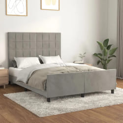 VIDAXL Cadre de lit - Velours Gris clair - 140x200 cm