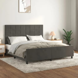 vidaXL Cadre de lit sans matelas velours gris foncé 160x200 cm