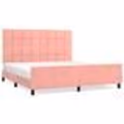 vidaXL Cadre de lit sans matelas rose 160x200 cm velours - 160 x 200 cm