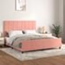 vidaXL Cadre de lit sans matelas rose velours - 180 x 200 cm