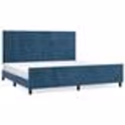vidaXL Cadre de lit sans matelas bleu foncé 200x200 cm velours - 200 x 200 cm