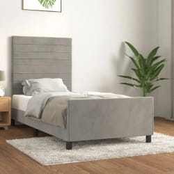 vidaXL Cadre de lit - Gris clair 90x200 cm