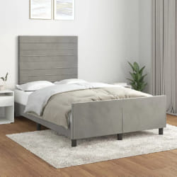 VIDAXL Cadre de lit en velours - Gris clair