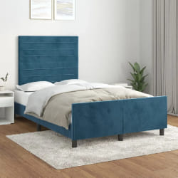 vidaXL Cadre de lit sans matelas - Bleu foncé 120x200 cm