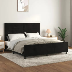 vidaXL Cadre de lit sans matelas noir 160x200 cm velours - 160 x 200 cm