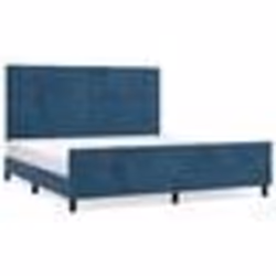 vidaXL Cadre de lit sans matelas bleu foncé 160x200 cm velours - 160 x 200 cm