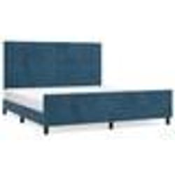 vidaXL Cadre de lit sans matelas bleu foncé 160x200 cm velours - 160 x 200 cm