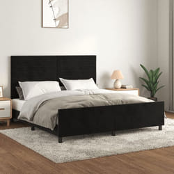 vidaXL Cadre de lit sans matelas noir velours - 180 x 200 cm