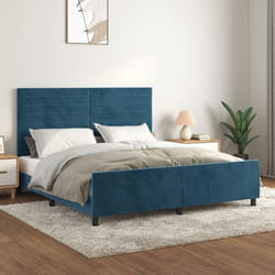 vidaXL Cadre de lit sans matelas bleu foncé velours - 180 x 200 cm