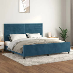 VidaXL Cadre de lit avec tête de lit 200x200 cm - Bleu foncé