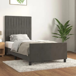 vidaXL Cadre de lit sans matelas gris foncé 80x200 cm velours - 80 x 200 cm