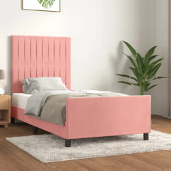 vidaXL Cadre de lit sans matelas rose 80x200 cm velours - 80 x 200 cm