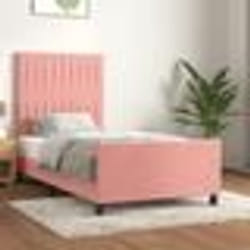 vidaXL Cadre de lit sans matelas rose 90x190 cm velours - 90 x 190 cm