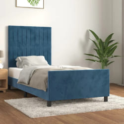 VIDAXL Cadre de Lit Bleu Foncé 100x200 cm Velours