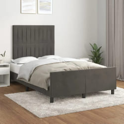 VIDAXL Cadre de lit sans matelas - Gris foncé 120x200 cm velours