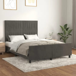 vidaXL Cadre de lit - Gris foncé 140x200 cm