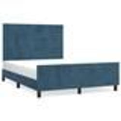 vidaXL Cadre de lit sans matelas bleu foncé 140x200 cm velours - 140 x 200 cm