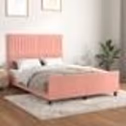 vidaXL Cadre de lit sans matelas rose 140x200 cm velours - 140 x 200 cm