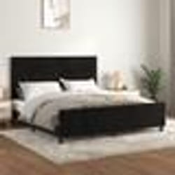 vidaXL Cadre de lit sans matelas noir 160x200 cm velours - 160 x 200 cm