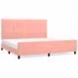vidaXL Cadre de lit sans matelas rose 200x200 cm velours - 200 x 200 cm