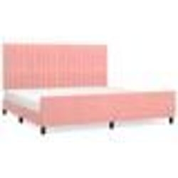 vidaXL Cadre de lit sans matelas rose 200x200 cm velours - 200 x 200 cm