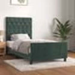 vidaXL Cadre de lit avec tête de lit Vert foncé 80x200 cm Velours3125907