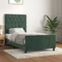 vidaXL Cadre de lit avec tête de lit Vert foncé 80x200 cm Velours3125907