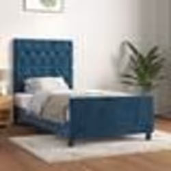 vidaXL Cadre de lit sans matelas bleu foncé 80x200 cm velours - 80 x 200 cm