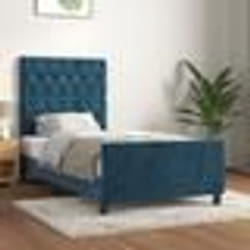 vidaXL Cadre de lit sans matelas bleu foncé 80x200 cm velours - 80 x 200 cm
