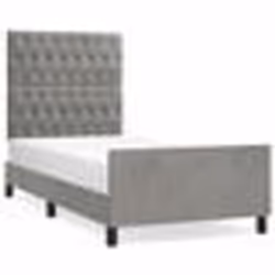 vidaXL Cadre de lit sans matelas gris clair 90x190 cm velours - 90 x 190 cm