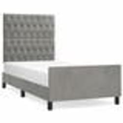 vidaXL Cadre de lit sans matelas gris clair 90x190 cm velours - 90 x 190 cm