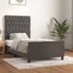 vidaXL Cadre de lit sans matelas gris foncé 90x190 cm velours - 90 x 190 cm