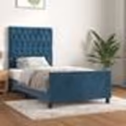 vidaXL Cadre de lit sans matelas bleu foncé 90x190 cm velours - 90 x 190 cm
