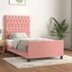 vidaXL Cadre de lit sans matelas rose 90x190 cm velours - 90 x 190 cm