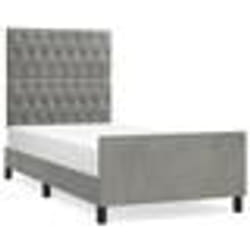vidaXL Cadre de lit sans matelas gris clair 90x200 cm velours - 90 x 200 cm