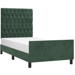 Cadre De Lit Sans Matelas Vert Foncé 90x200 Cm Velours Vidaxl