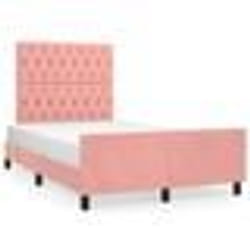 vidaXL Cadre de lit avec tête de lit Rose 120x200 cm Velours3125933