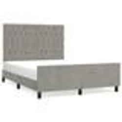 vidaXL Cadre de lit sans matelas gris clair 140x190 cm velours - 140 x 190 cm