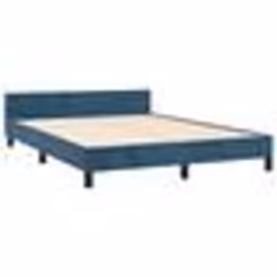 3125938 vidaXL Cadre de lit avec tête de lit Bleu foncé 140x190 cm Velours